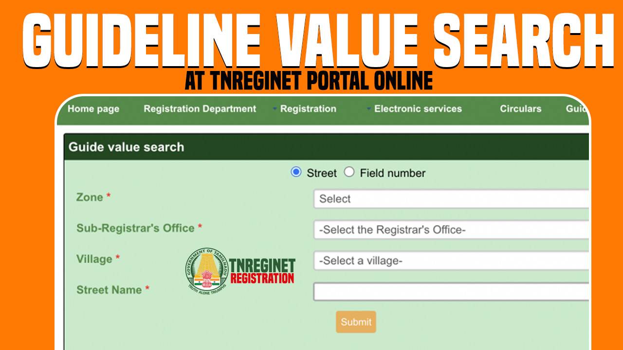Guideline Value Search at TNREGINET Portal Online
