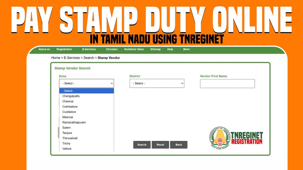 Pay Stamp Duty Online in Tamil Nadu Using TNREGINET